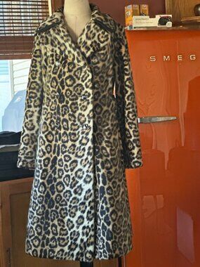 Vintage Leopard Print Faux Fur Coat by Vogue Furs Circa 1960
